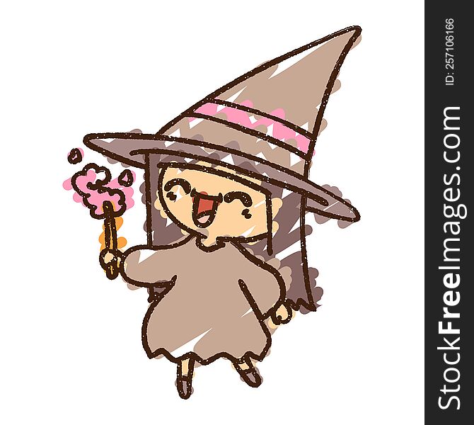 Happy Witch Chalk Drawing