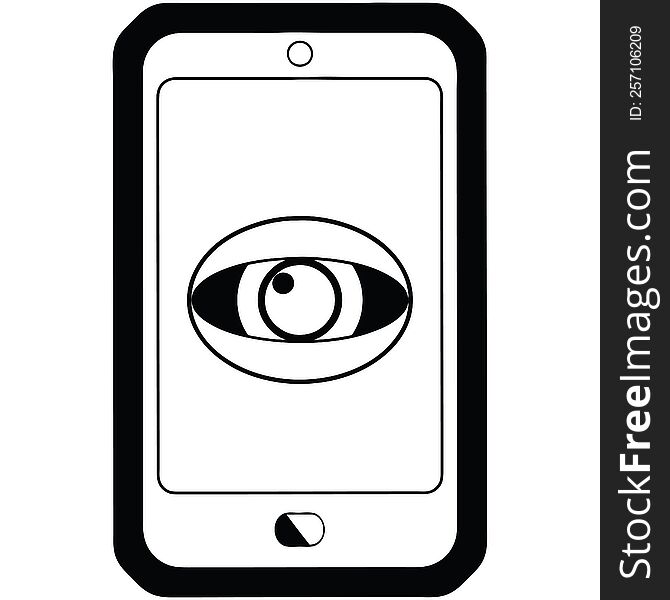 cell phone watching you graphic icon