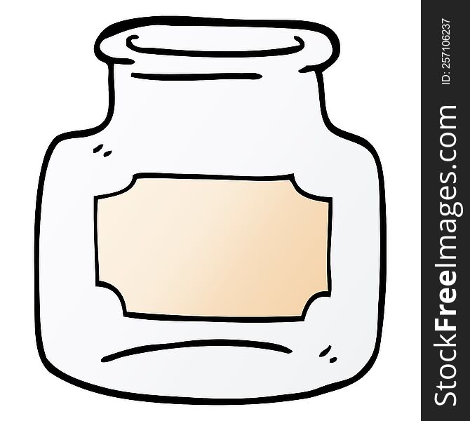 Cartoon Doodle Of Clear Glass Jar