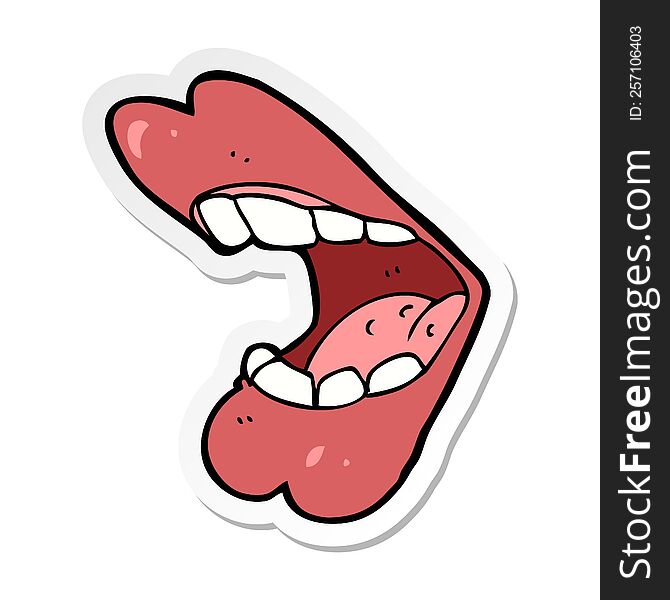 sticker of a cartoon mouth