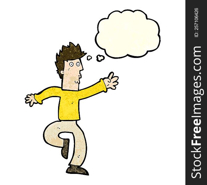 cartoon urgent man with thought bubble