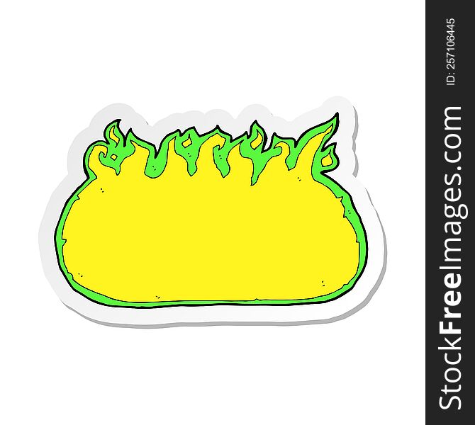 Sticker Of A Cartoon Green Fire Border