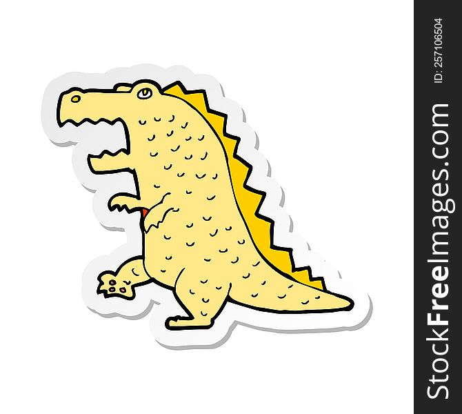 Sticker Of A Cartoon Dinosaur