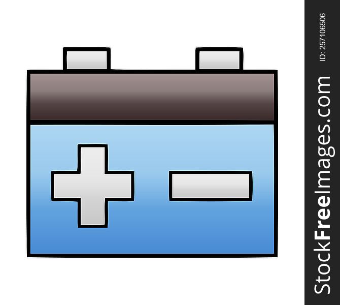 gradient shaded cartoon of a car battery