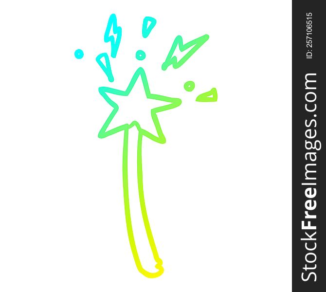 Cold Gradient Line Drawing Magic Star Wand