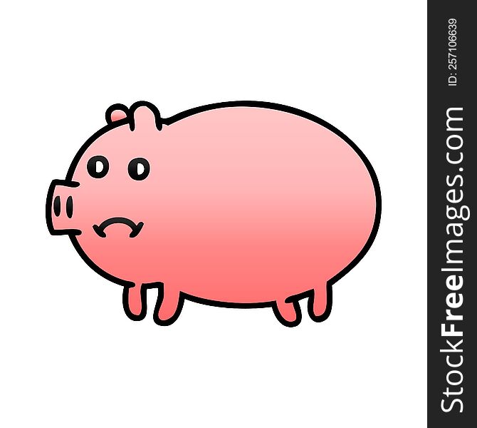 gradient shaded cartoon of a pig. gradient shaded cartoon of a pig