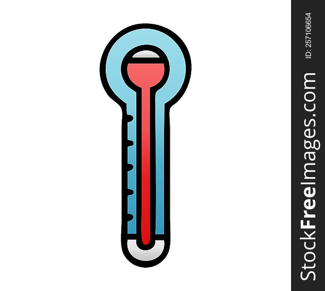 gradient shaded cartoon of a glass thermometer