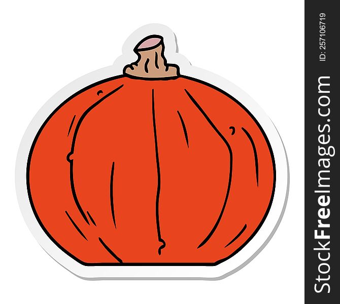 hand drawn sticker cartoon doodle of a pumpkin