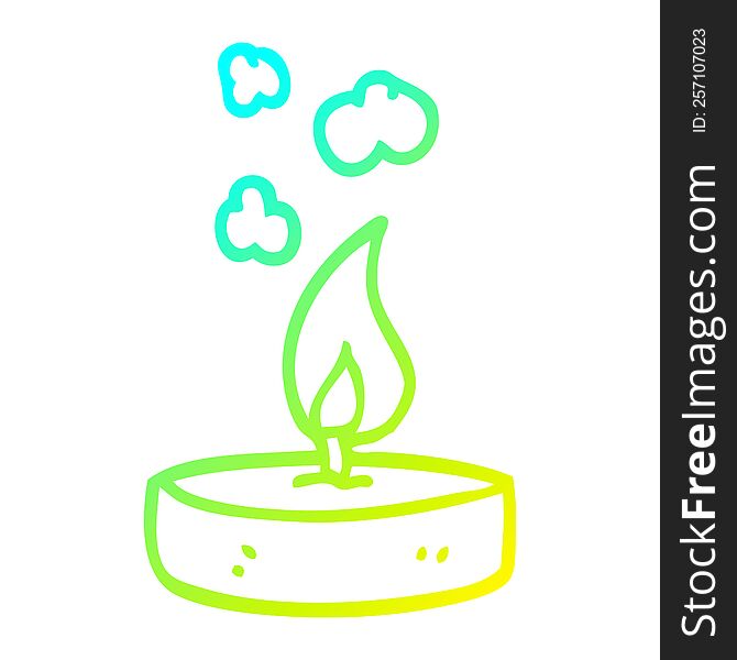 cold gradient line drawing cartoon scented candle