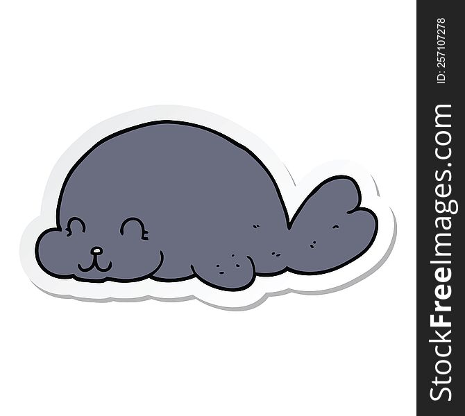 sticker of a cute cartoon seal