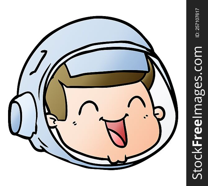 cartoon happy astronaut face. cartoon happy astronaut face