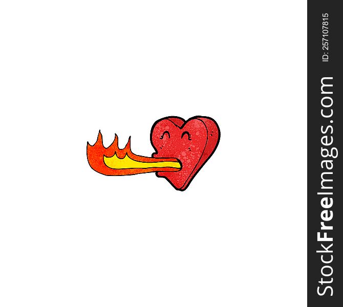 Cartoon Fire Breathing Heart