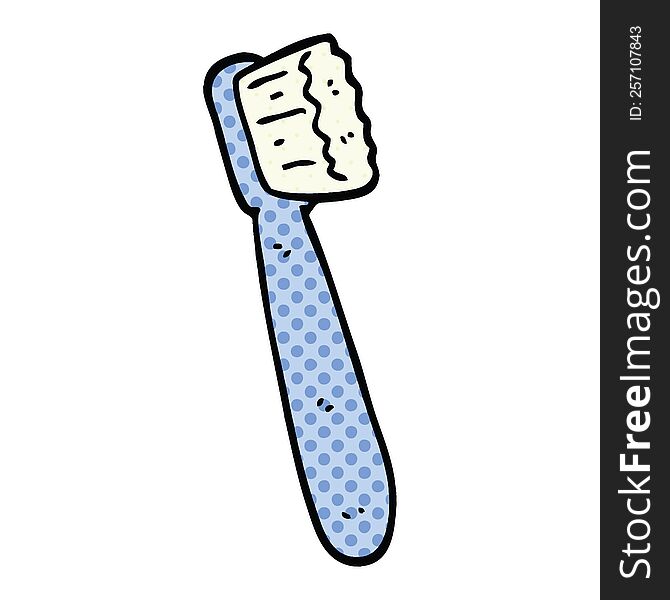 comic book style cartoon tooth brush