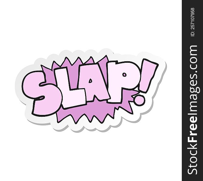 Sticker Of A Cartoon Slap Symbol