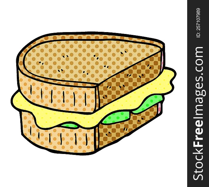 cartoon doodle toasted sandwich