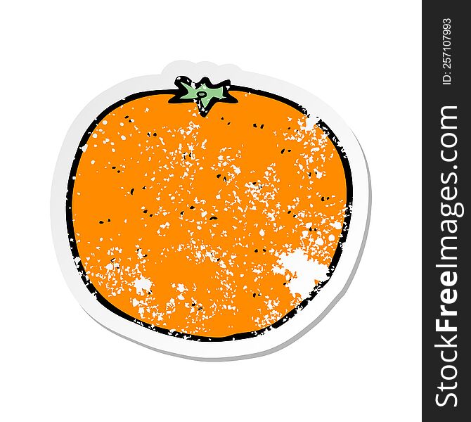 retro distressed sticker of a cartoon orange