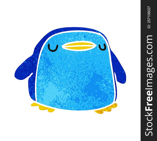 Retro Cartoon Kawaii Of A Cute Penguin