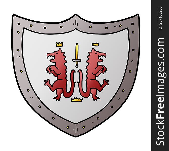 cartoon heraldic shield. cartoon heraldic shield