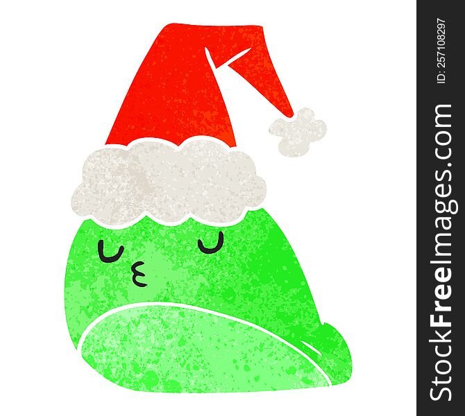 Christmas Retro Cartoon Of Kawaii Slug