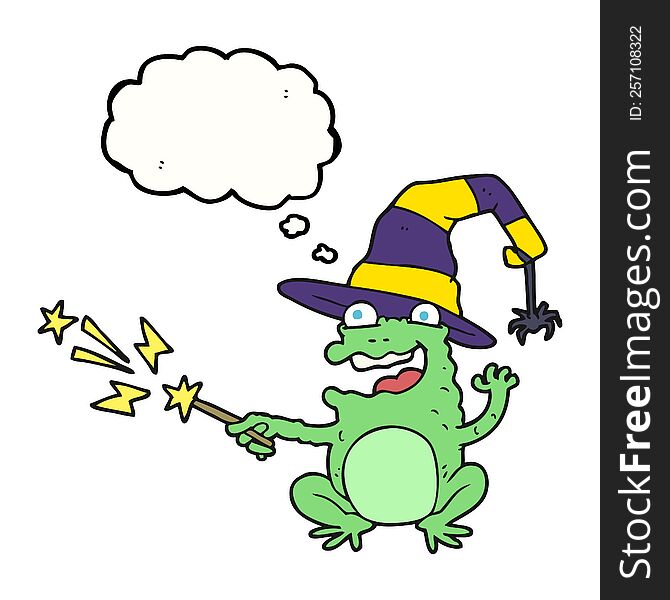 Thought Bubble Cartoon Toad Casting Spell