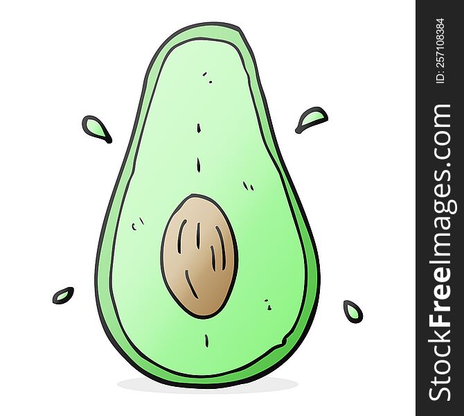 freehand drawn cartoon avocado
