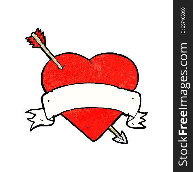 cartoon love heart tattoo