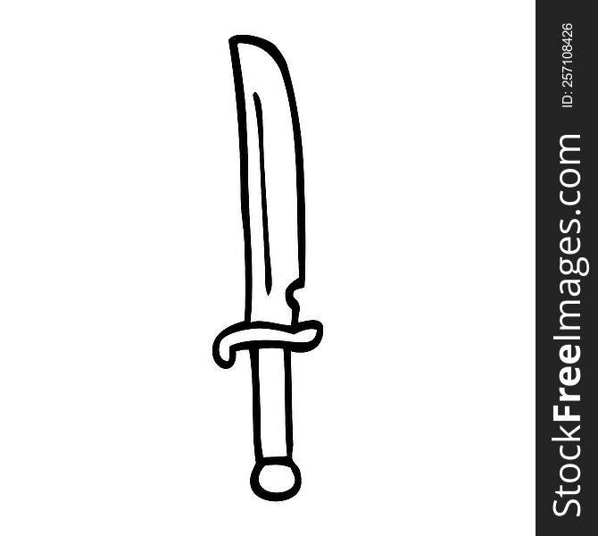 line drawing cartoon knife