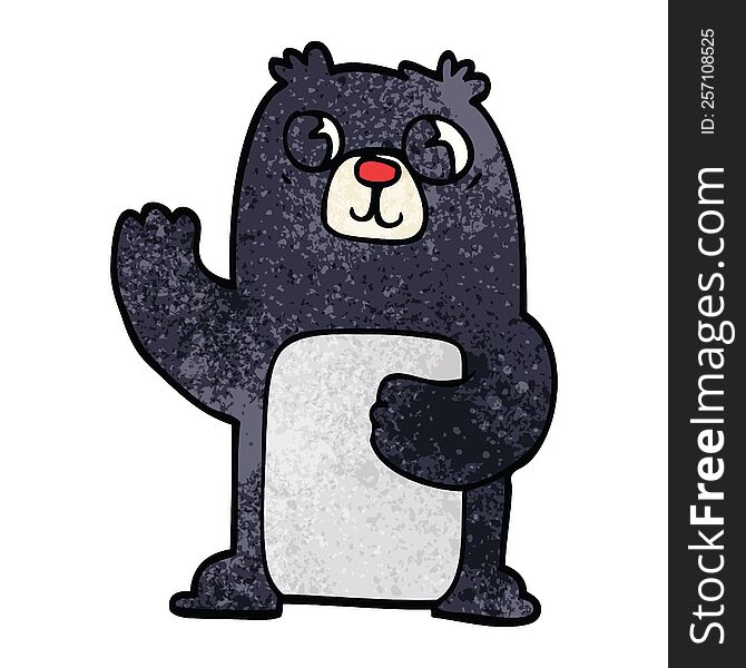 cartoon doodle black bear