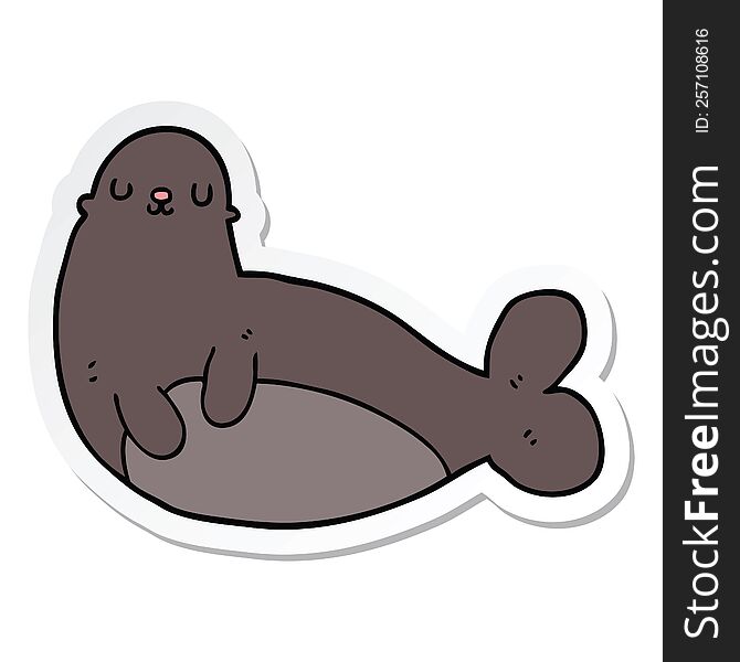 sticker of a cartoon seal