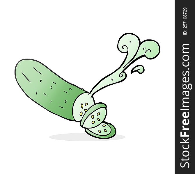 Cartoon Sliced Cucumber