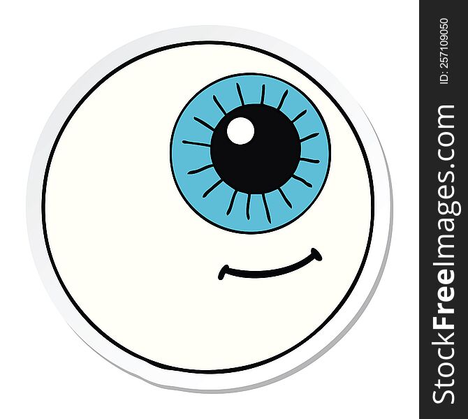 sticker of a cartoon eyeball