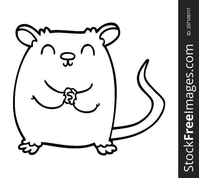 line drawing cartoon mouse