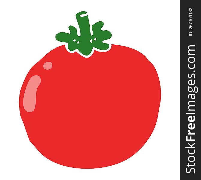 Flat Color Style Cartoon Tomato