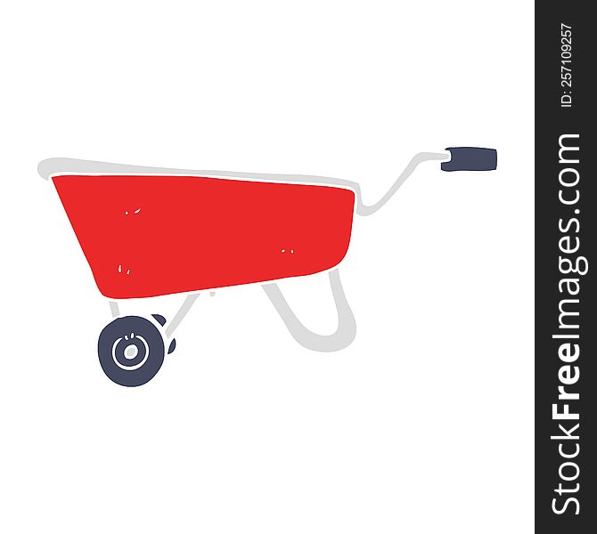 flat color illustration of wheelbarrow. flat color illustration of wheelbarrow