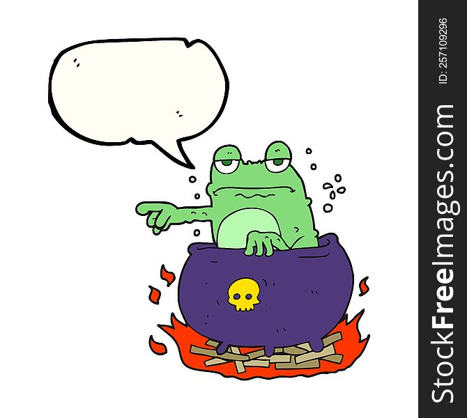 freehand drawn speech bubble cartoon halloween toad