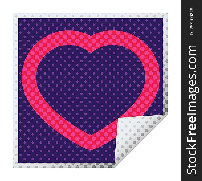 heart graphic vector square peeling sticker. heart graphic vector square peeling sticker