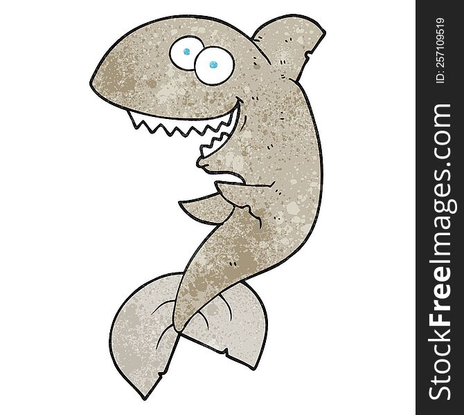 freehand textured cartoon shark