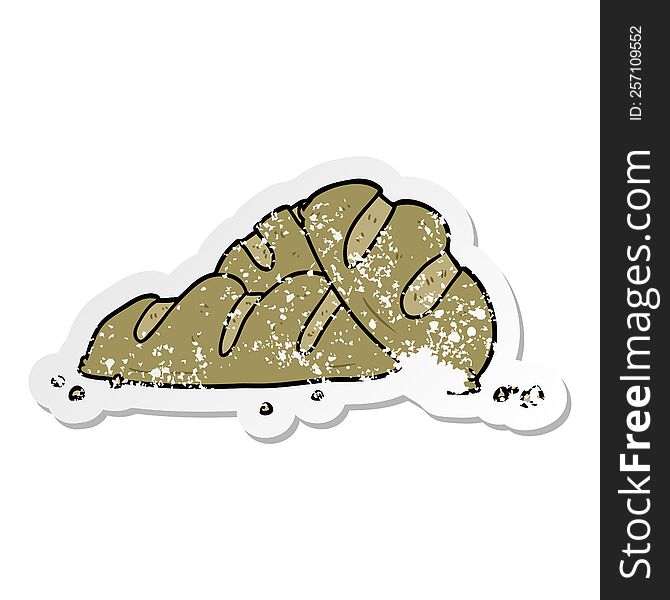 distressed sticker of a cartoon loaves of bread