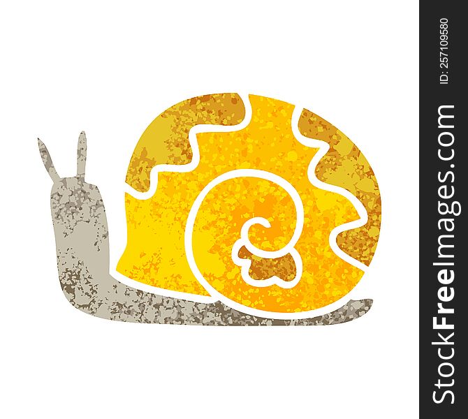Quirky Retro Illustration Style Cartoon Snail