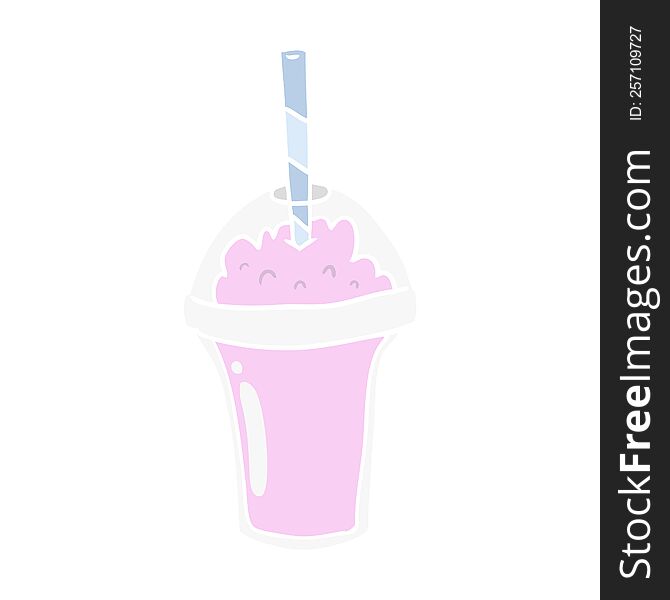 flat color style cartoon smoothie