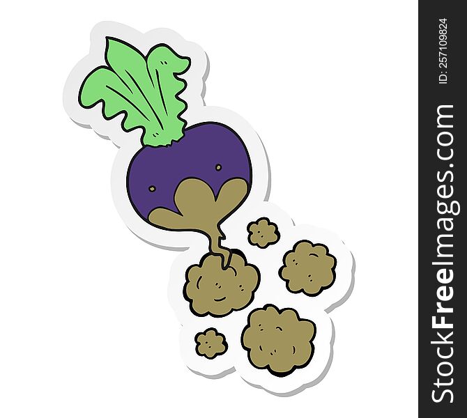 sticker of a cartoon beet