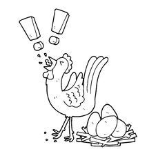 Cartoon Chicken Laying Egg Royalty Free Stock Images