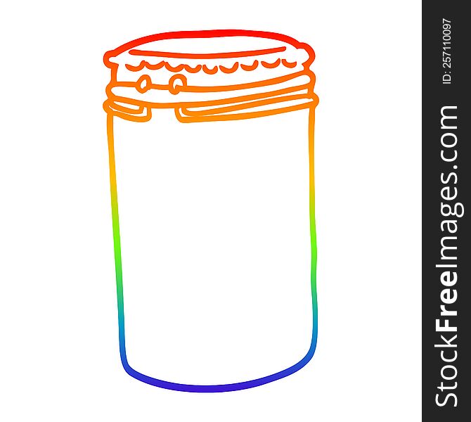 Rainbow Gradient Line Drawing Cartoon Storage Jar