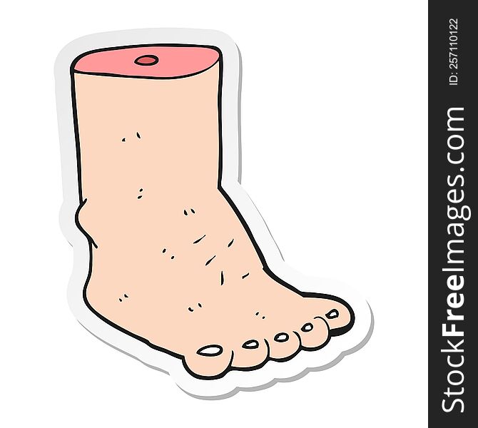 sticker of a cartoon foot