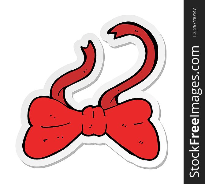 sticker of a cartoon bow
