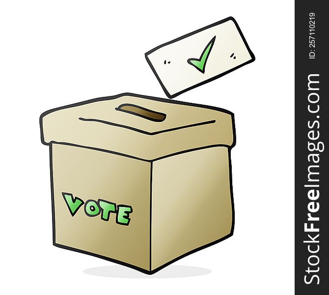 freehand drawn cartoon ballot box