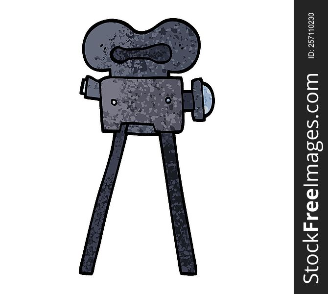 Grunge Textured Illustration Cartoon Film Camera