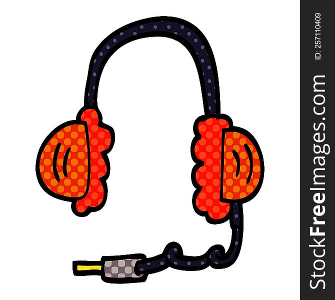 cartoon doodle ear phones