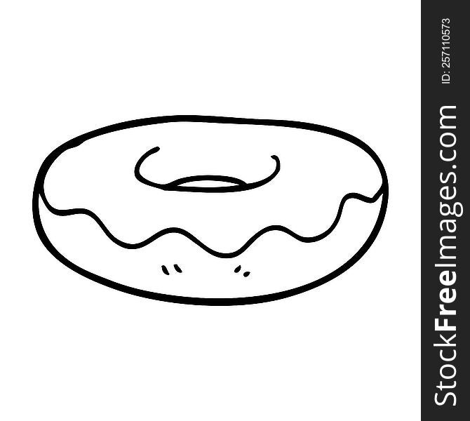 line drawing cartoon iced donut