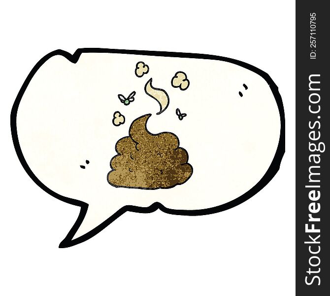 freehand speech bubble textured cartoon gross poop